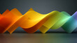 © Vector illustration - Vibrant gradient mesh ribbon flowing dynamically creating abstract waves and curves with smooth lighting and a dark neutral background symbolizing progress and creativity