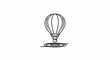 © muh - Minimalist outline of a hot air balloon ascending from a circular ripple