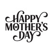 © MdAbuzar - Happy mother s day typography design black lettering on white background
