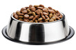 © TAHERUN AKTER - Shiny metal pet bowl full of dry food isolated on white background png