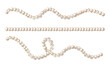 © Mariia - Watercolor set of white pearl garlands, strings of beads in various shapes isolated on transparent background