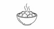 © buraya - A simple line drawing of a bowl filled with round, steaming food items