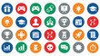 © MdJubayer - Collection of colorful circular icons for games and education.