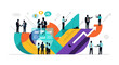 © icon art - Business Growth Strategy and Corporate Team Collaboration Concept