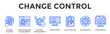 © Kholifah rokhman - Change Control  Banner Web  Icon Containing Change Control, Configuration Management, Release Management, Regression, Agile Testing, Automation, Monitor