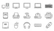 © HASINA - Minimal Computer Hardware Outline Icons Vector Design