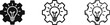 © drawing lines - Innovation and Idea Icon Set - Lightbulb Inside a Gear Symbol