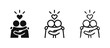 © drawing lines - Hugging People and Love Friendship Icons Set - Two Figures with Heart Symbol