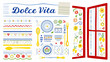 © Sampad - italian lifestyle illustration with decorative elements floral motifs and kitchenware on white background high quality professional detailed modern