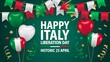 © Zee - Happy italy liberation day celebration with flags balloons and festive decorations