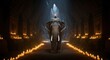 © Rannisa Visuals - Mysterious Elephant Walking in Candlelit Cave Temple