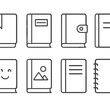 © Oleksandr - Minimalist notebook icon set with various designs and monochrome finish