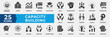 © RiskiAyu - Capacity Building icon set solid black style. Containing icon growth, training, education, skill, knowledge, development, empowerment, workshop, ability and more. Simple Solid Black Illustration.