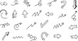 © Star_Pixels11 - Hand drawn sketched arrows and wavy lines in black isolated on white background check mark scribble direction navigation movement collection illustration progress abstract communication