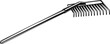 © Janna - A garden rake with a wooden handle and metal tines, used for landscaping and gardening tasks.