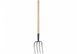 © creative png  - Handheld garden hoe with wooden handle and four metal tines