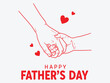 © Jakli - Father's day silhouette a tender hand holding a child's hand with floating hearts