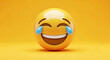 © OmurFaruk - A 3D rendered emoji expresses extreme laughter with tears streaming down its face.
