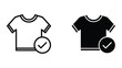 © Marom Ali Stock - Black and white t-shirt icons with checkmark approval symbols