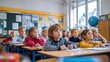 © udin_udin - Students in classroom looking at the front during lesson time with bright daylight