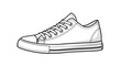 © OtherGRX18 - Classic white canvas sneaker with black outlines shown from a side profile view, ideal for fashion design, footwear, or apparel concepts.