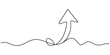 © D-Stocker2026 - Continuous single line drawing of an arrow pointing up showing growth and business progress in a simple minimalist black and white style Vector, illustration