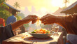© Tejjaz - Samen eten in de zon buiten
