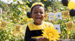 © Morrina - World Bee Day diverse child bee costume sunflower laughing nature celebration poster greeting card banner design marketing campaign educational awareness