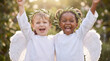 © Jian - International Peaceful Coexistence Day diverse children angels cheering laughing friendship unity celebration poster greeting card banner social media marketing design