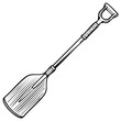 © Sheremeta - Illustration of a traditional wooden paddle with a D grip handle for rowing boats