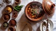 © MarioSergio - Tajine (or tagine), a traditional dish from North Africa, especially Morocco, served in an earthenware pot.