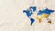 © Rashidul - World map with european union colors and global lights continent international connections communication geography illumination celebration background crumpled victory in europe day