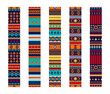 © Pierre - Set of vertical strips of seamless patterns with colorful abstract, geometric art and vibrant fashion designs. Repeat border frame for textile texture, fabric print or wallpaper and wrapping paper