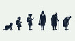 © suyetno - Silhouettes of people in a line.