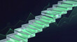 © Nopal - Glowing green glass stairs rising over financial stock market chart