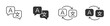 © Kamrul - Language translation icons set, Multilingual communication symbols, Translate app icons, Language switch vector icons