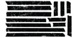 © md - Set of black adhesive tape strips with rough grunge texture and torn edges