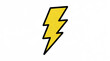 © omar - Yellow lightning bolt with a thick black outline on a plain white background, for web