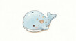 © Business Vision AI - 優しい水彩画イラスト ベビー用お風呂おもちゃ（クジラ） 単品 白背景