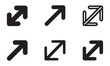 © Nayan Arts - Clean diagonal resize and expand arrow icons with rounded corners for mobile application interfaces.