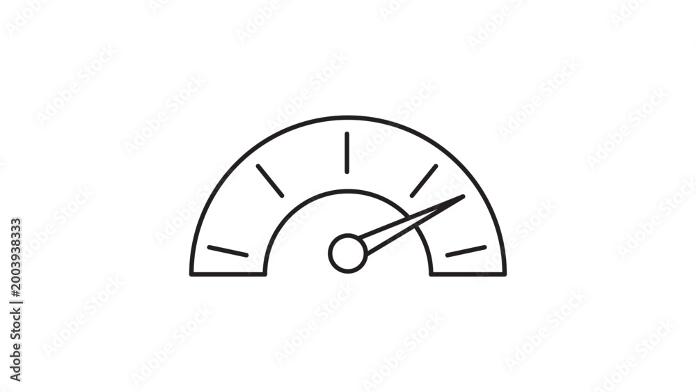 Credit Score Speedometer Gauge Vector Icon with Editable Stroke ...
