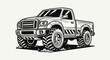 © EBODA - Off road truck illustration black and white