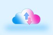 © Westend61 - Cloud computing icon with upload and download data transfer arrows