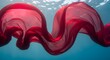 © Solution Hub - Flowing Red Color Crimson Silk Fabric Underwater