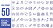 © MR7 - Healthcare icon vector set. Containing medicine, hospital, doctor, nurse, ambulance, medical, treatment, pills, mental care and more. Editable line icons. Vector file illustration.