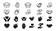 © MR7 - Charity hands icon set. Donation and aid symbol. Friendship logo. Vector file illustration.