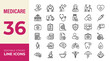 © MR7 - MEDICARE icon set. Editable line icons. Vector illustration.