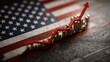© Alena - United States economic growth concept with red rising arrow and bar chart over American flag background financial market recovery and stock exchange bull market success