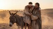 © Terver - The Good Samaritan Helping an Injured Man on the Road, A Parable of Compassion and Mercy