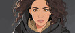 © hakule - Stylized Illustration of a Young Female Adventurer with Curly Hair